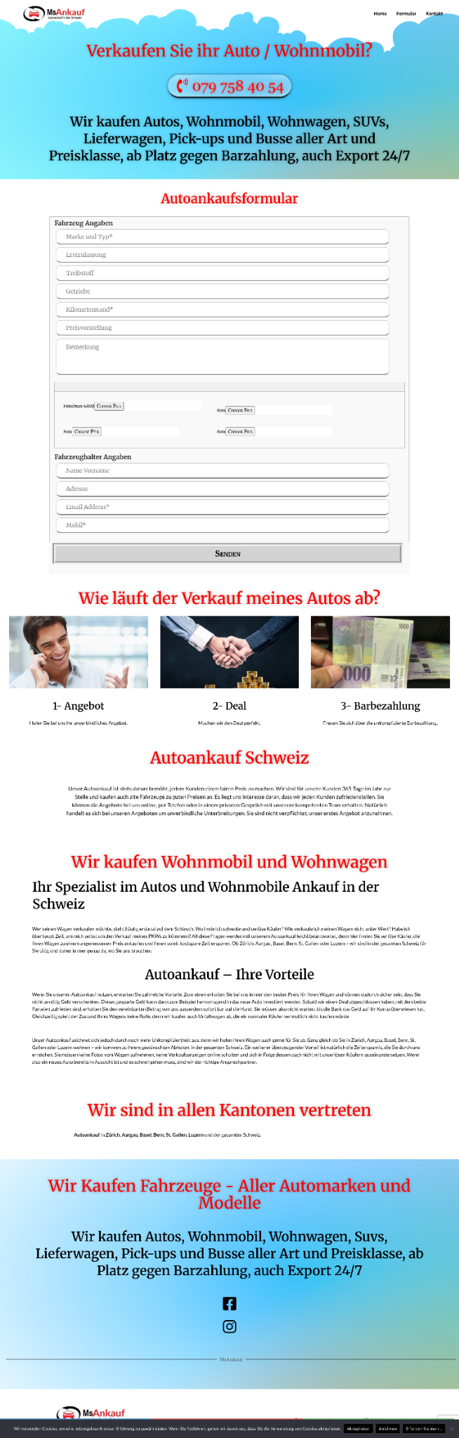 ExportCar Autoankauf website screenshot